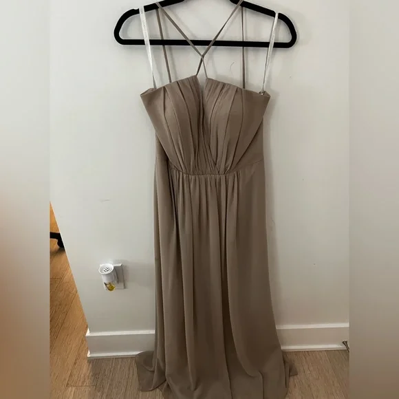 blue dress for baby girl Sexy Delicate Beading Beige Prom Dress Long Formal Dress with Slit